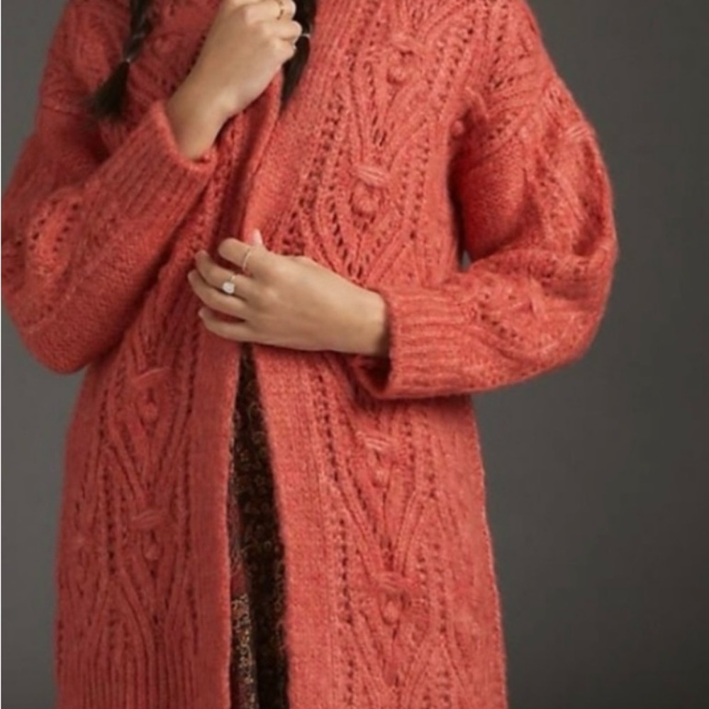 Anthropologie “Nuria” Textured Knit Long Cardigan Sweater - Size Small